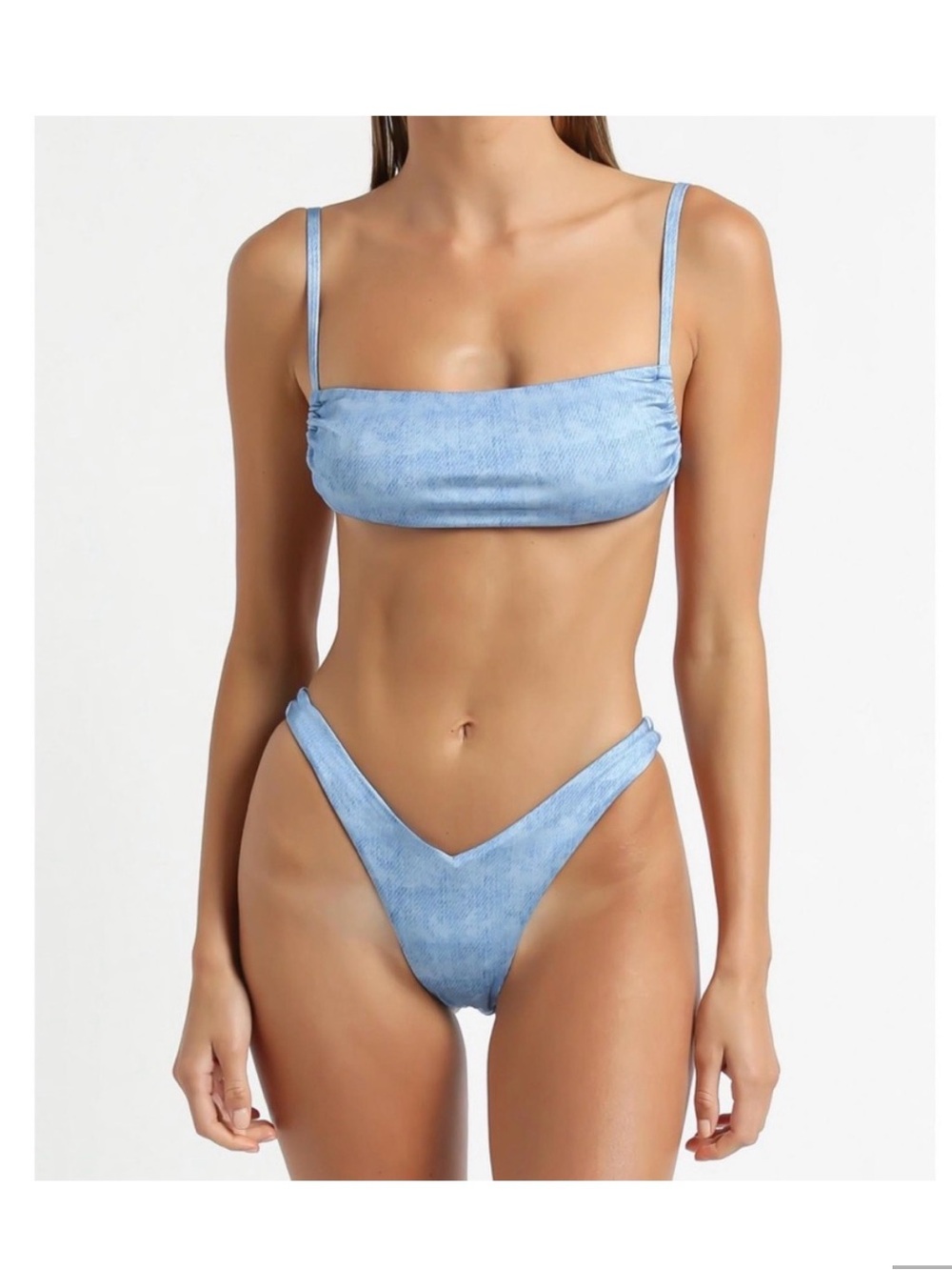 lioness swim bikini denim blue the mouna string tie print
